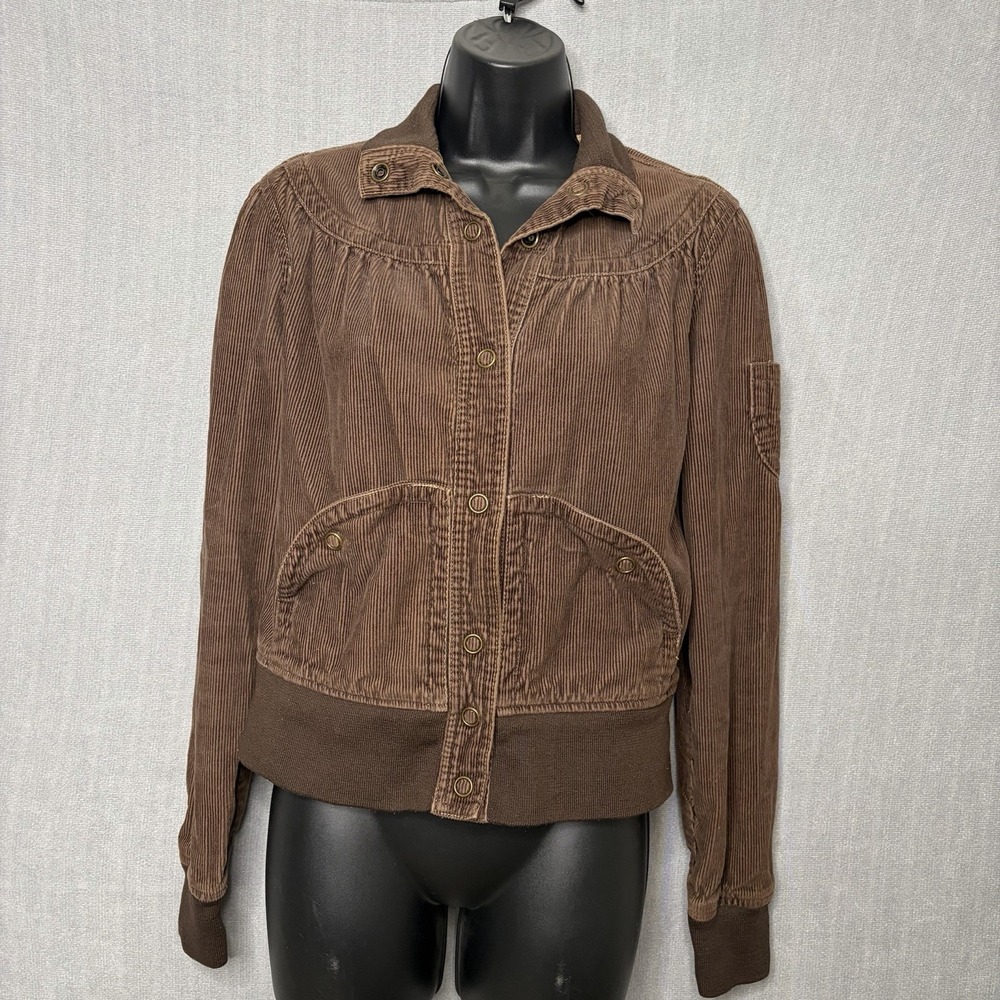 Women's Y2K Corduroy Bomber Flight Jacket Vintage 90s Medium Mossimo Cropped